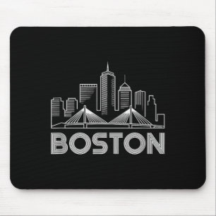 Mousepad Horizonte de Boston Retrô Amantes da Cidade Vintag