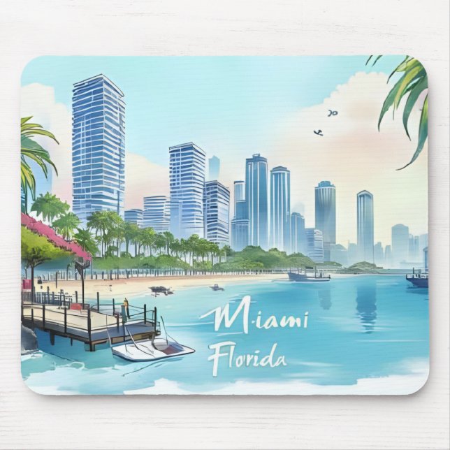 Mousepad Horizonte de Miami City Florida (Frente)