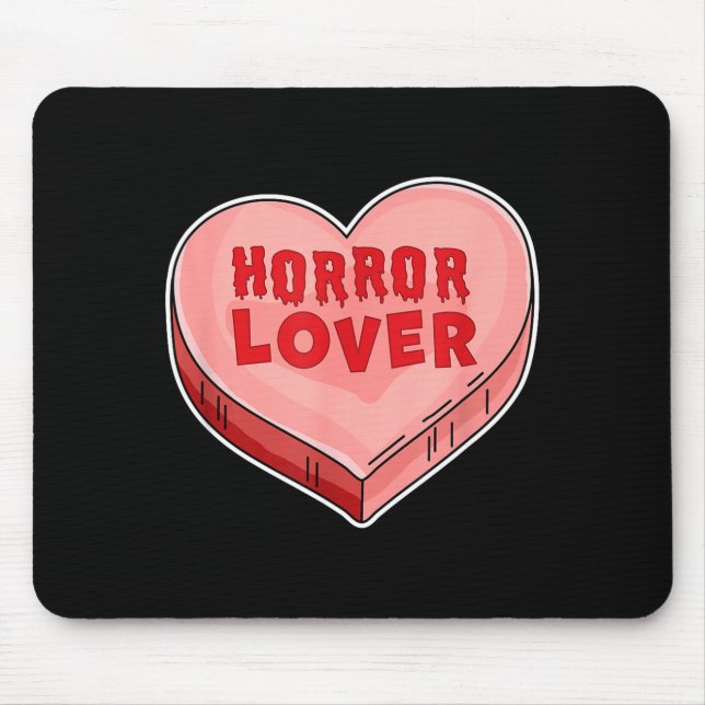 Mousepad Horror Lover Candy Heart Valentines Day Halloween  (Frente)