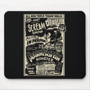 Mousepad Horror Movie Monster Mummy Dracula Werewolf Franke
