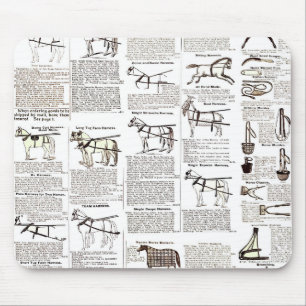 Mousepad Horse Antique Advertising Newpaper Art