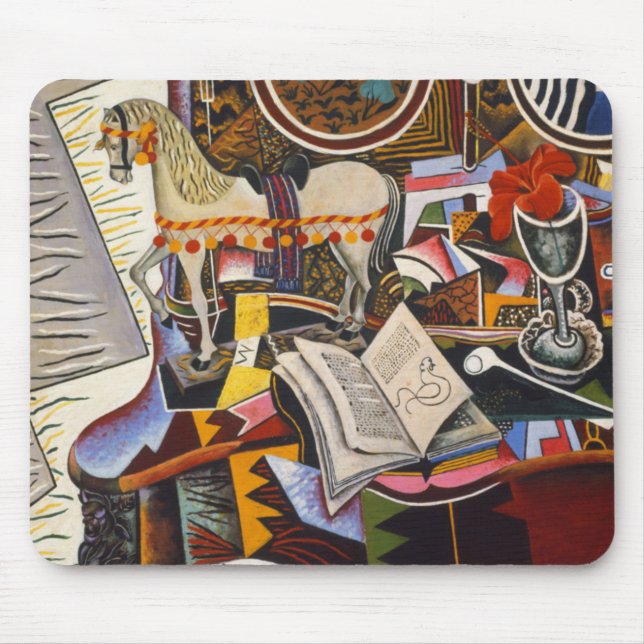 Mousepad Horse Pipe Red Flower por Joan Miro (Frente)