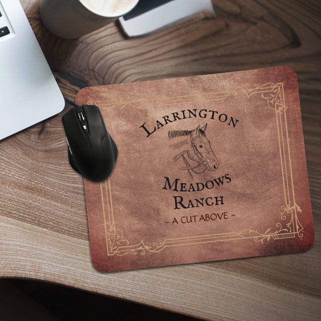 Mousepad Horse Ranch Business Logotipo Personalizável Ocide (Criador carregado)