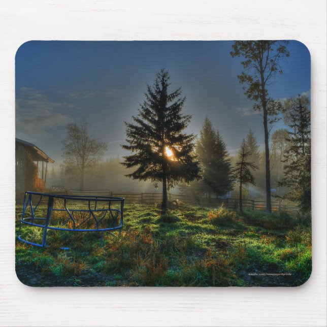 Mousepad Horse Ranch Sunrise Nature Foto (Frente)