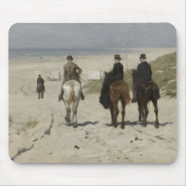 Mousepad Horseback passeio ao longo da praia - arte