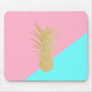 Mousepad hortelã elegante do rosa do abacaxi do brilho do