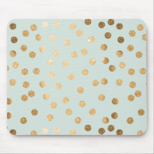Mousepad Hortelã pálida e pontos Dourados da cidade do