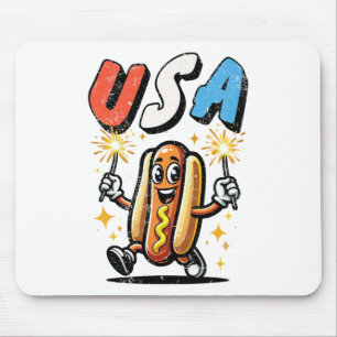 Mousepad Hot Dog 4º De Julho Fogos De Artifício Dia Da Inde