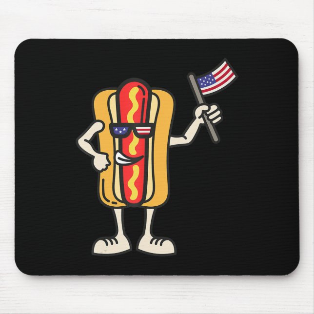 Mousepad Hot Dog American Flag 4 de julho Patriótico CHURRA (Frente)