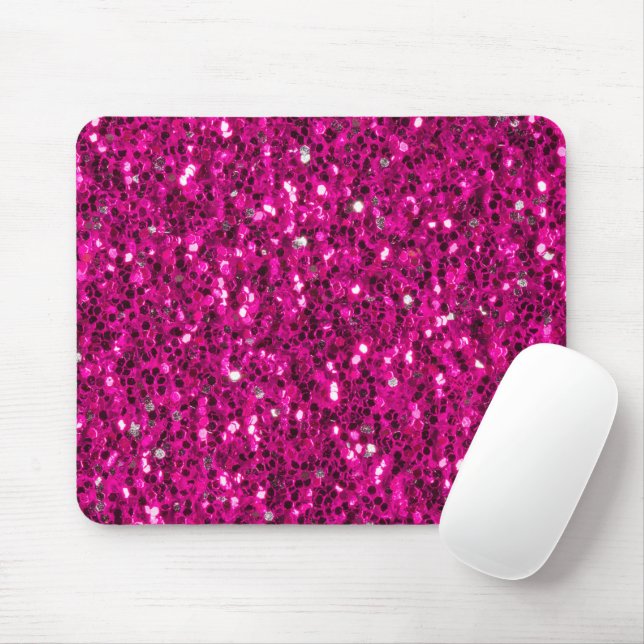 Mousepad Hot pink sparkles faux glitter (Com mouse)