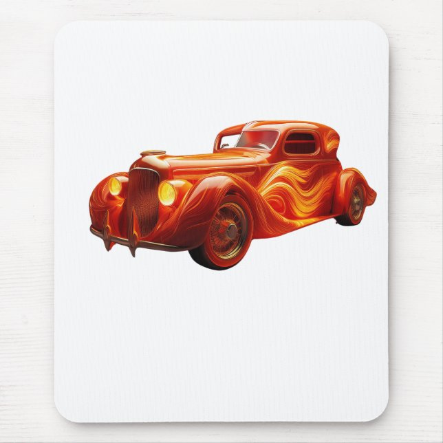 Mousepad "Hot Rod" de 1930 com trabalho de tinta "chamas" (Frente)