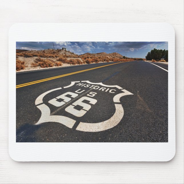 Mousepad hot rod do viagem dos EUA do sinal de estrada da (Frente)