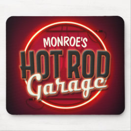 Mousepad Hot Rod Flames Nome Personalizado Garagem Personal