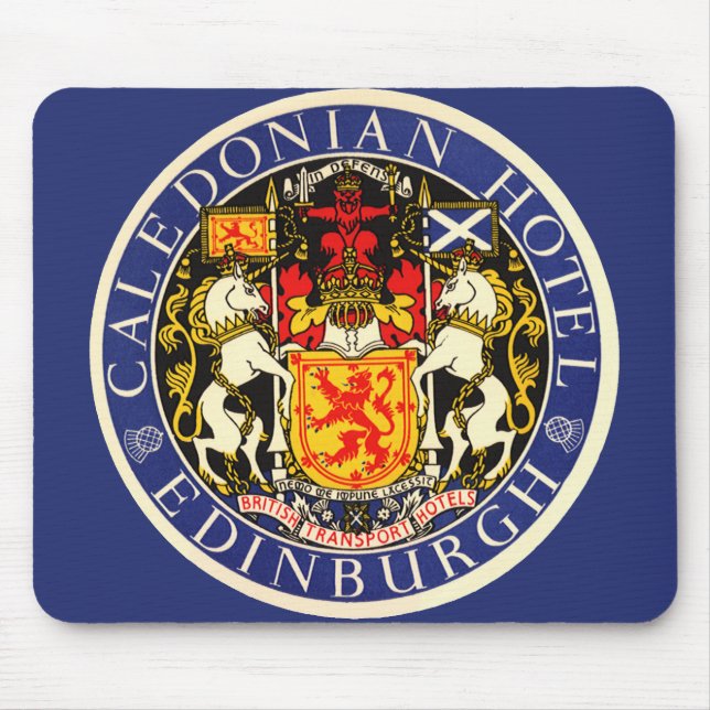 Mousepad Hotel Caledonian Edimburgo Escócia Viagens Antigas (Frente)