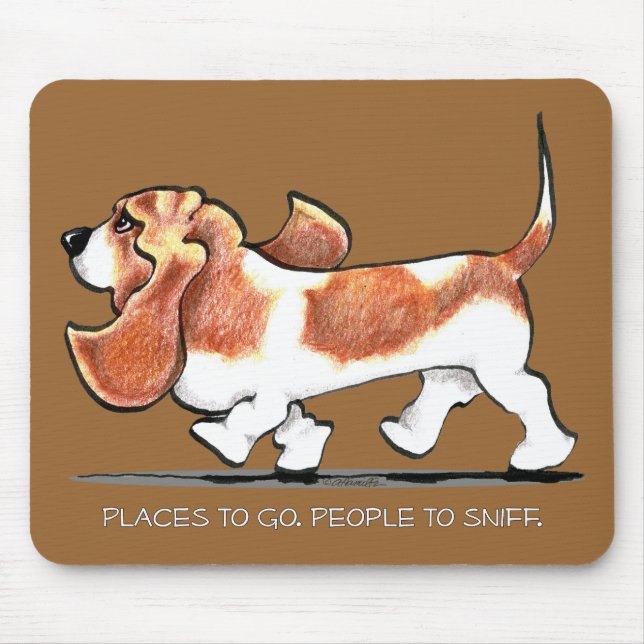 Mousepad Hound de Basset Ocupado (Frente)