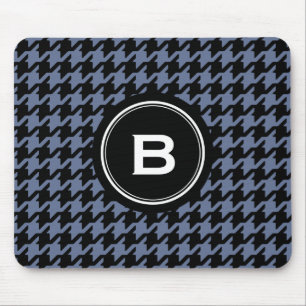 Mousepad Houndstooth clássico na moda do cinza azul com