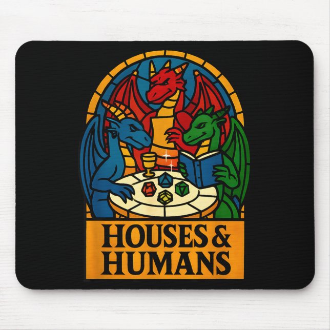 Mousepad Houses And Humans Funny Rpg Nerdy Gamers Men Women (Frente)