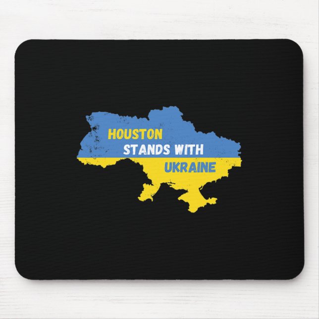 Mousepad Houston Texas Apoia a Ucrânia  (Frente)