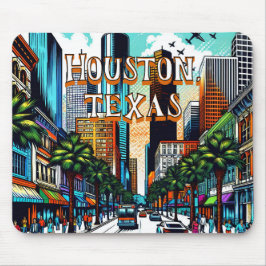Mousepad Houston, Texas City View Abstrato Art