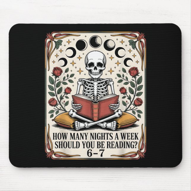 Mousepad How Many Nights Reading Meme 6 7 Funny Book Lover  (Frente)