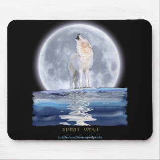 MOUSEPAD HOWLING WHITE WOLF & ALASKA MOON