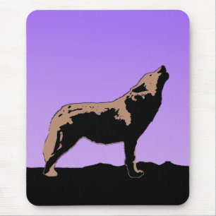 Mousepad Howling Wolf no Sunset - Arte Original da Vida Sel