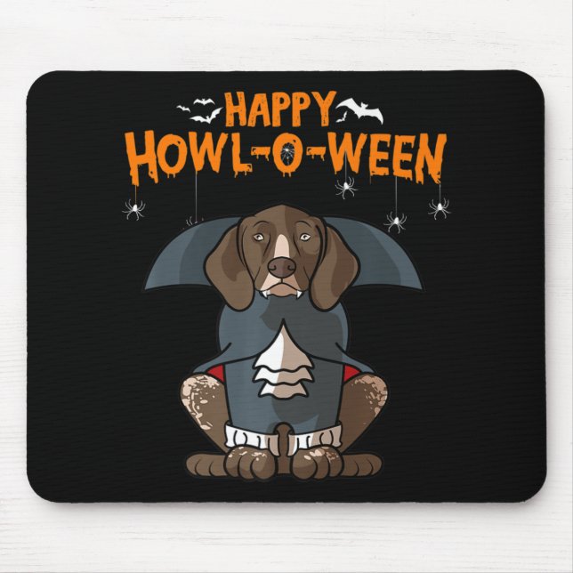 Mousepad Howloween German Shorthired Dog Halloween (Frente)