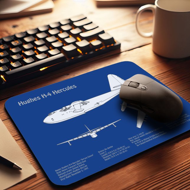 Mousepad Hughes H-4 Hércules Spruce Goose - Planos de Avião (Criador carregado)