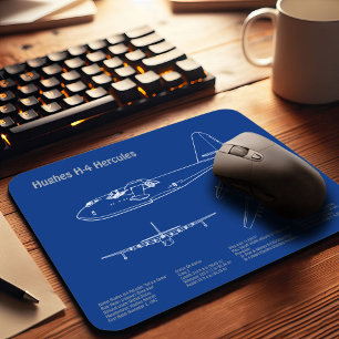 Mousepad Hughes H-4 Hércules Spruce Goose - Planos de Avião