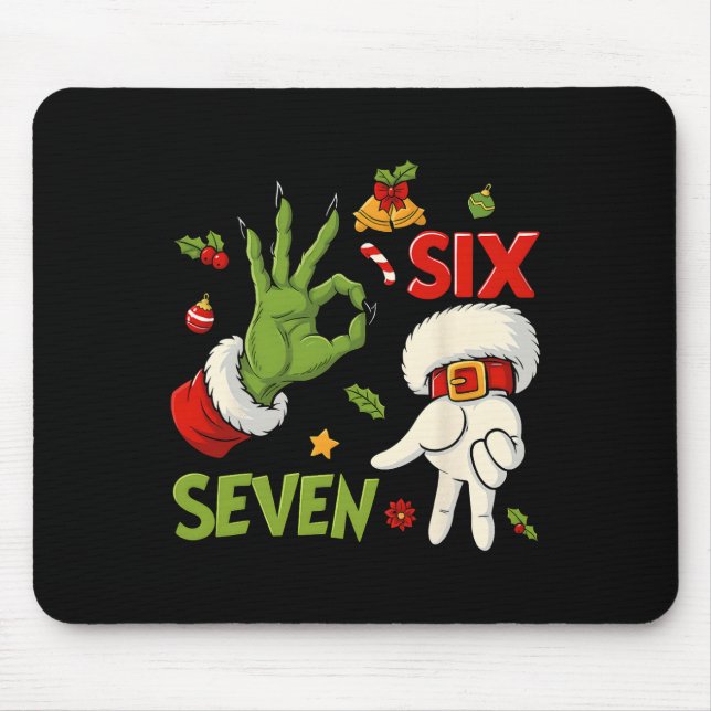 Mousepad Hugvyn Divertido Seis Sete Meme Natal Papai Noel D (Frente)