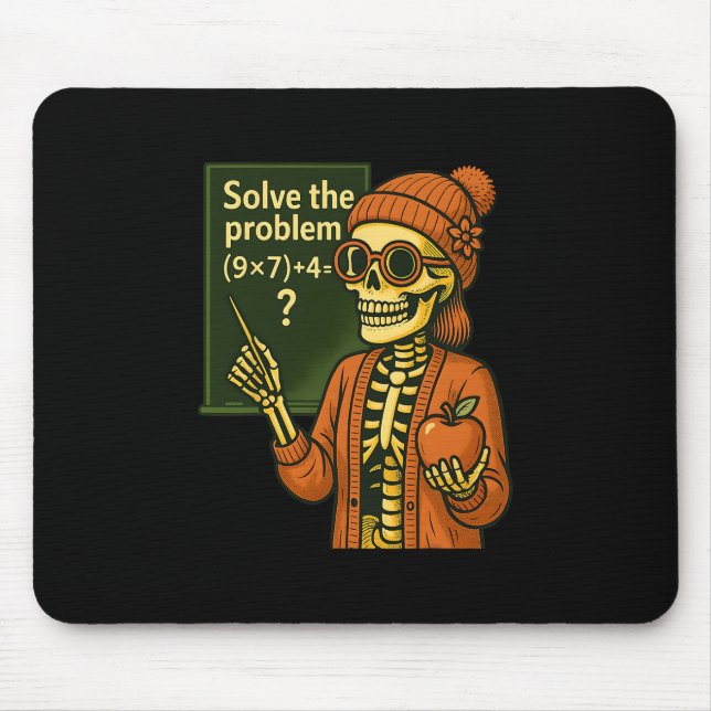 Mousepad Hugvyn Halloween Esqueleto Seis Sete 67 Meme Pemda (Frente)