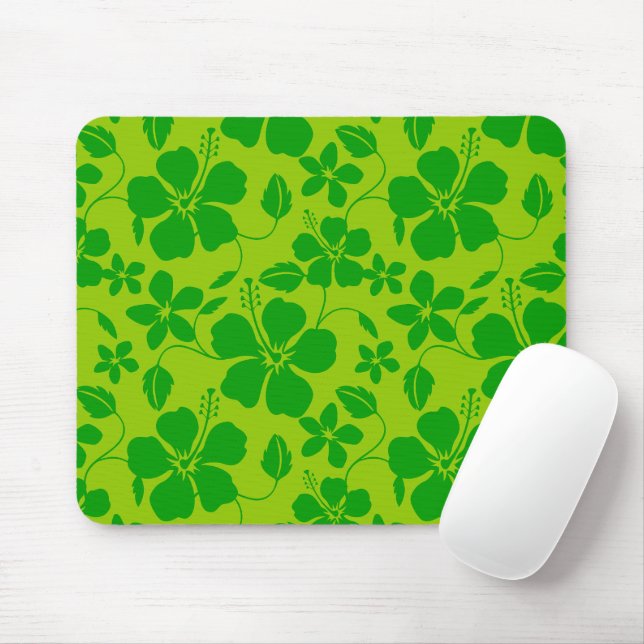 MOUSEPAD HULA HAVAIANA (HIBÍSCO) LIMÃO VERDE (Com mouse)