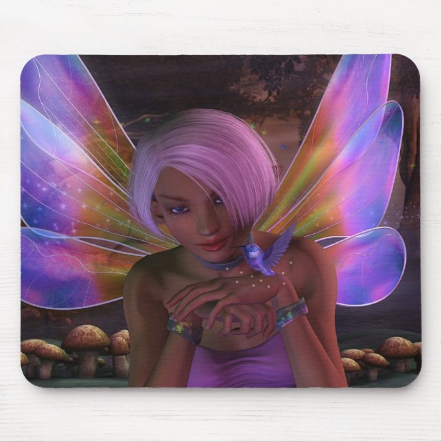 Mousepad Hummingbird Guardian Fairy Fantasy Art (Frente)
