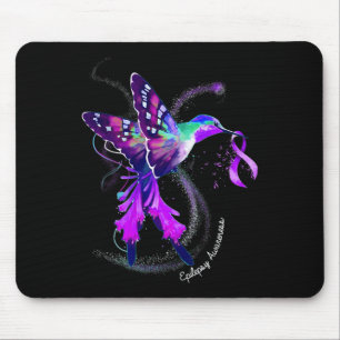 Mousepad Hummingbird Segurando Fita Roxa Epilepsia Awarene