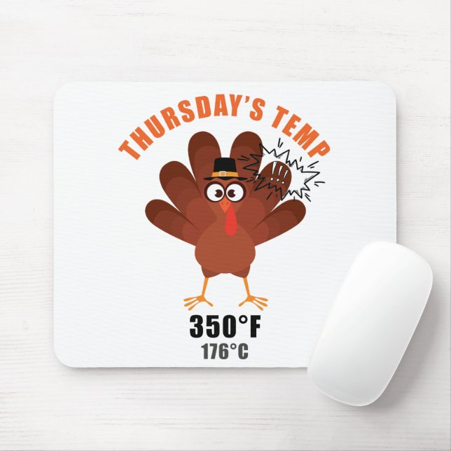 Mousepad Humor de Ação de Graças Piada de Peru Divertida (Com mouse)