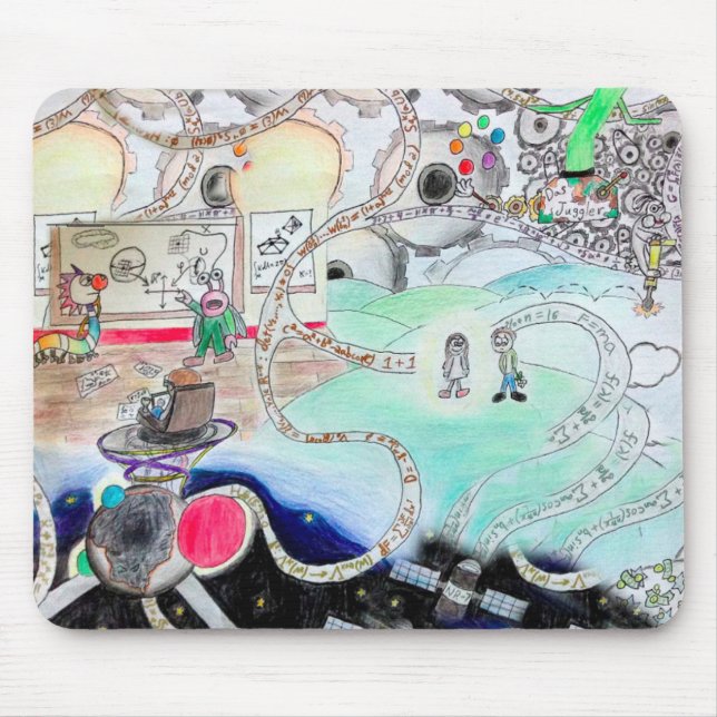 Mousepad Humor de animação em matemática - estudante, profe (Frente)