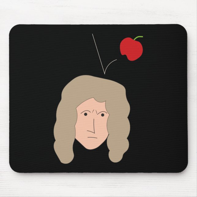 Mousepad Humor de Física Isaac Newton Maçã Nerd Geek (Frente)
