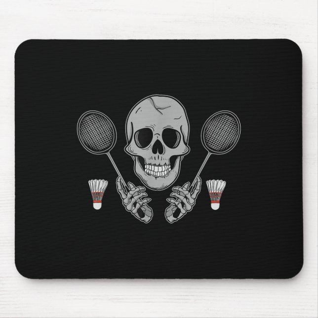 Mousepad Humor de Peteca de Badminton Ventoinha Esqueleto H (Frente)