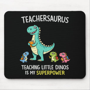 Mousepad Humor de professor Teachersaurus com pequenos dino