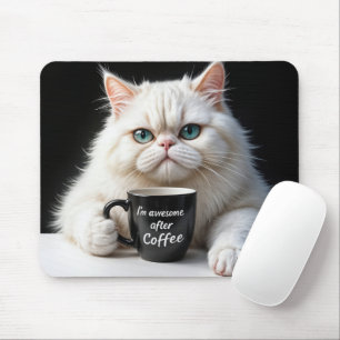 Mousepad Humor Gato Persa Branco
