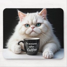 Mousepad Humor Gato Persa Branco