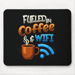 Mousepad Humor no Escritório em Casa Alimentado por Café e 