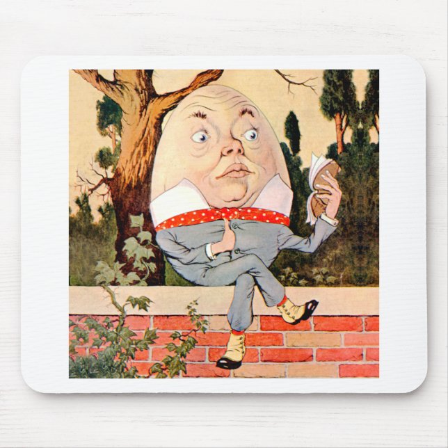 Mousepad Humpty Dumpty Sat em um Muro em Wonderland (Frente)