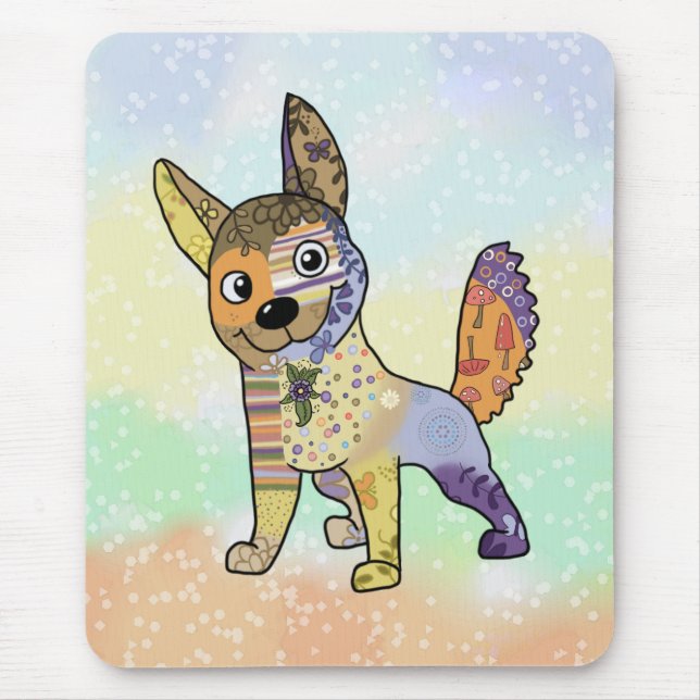 Mousepad Hund kunterbunt  (Frente)
