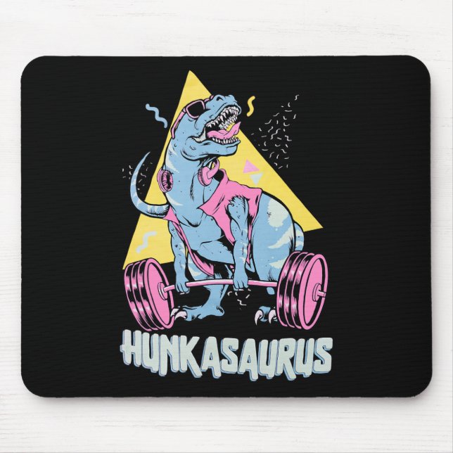 Mousepad Hunkasaurus T Rex Dinosaur Funny Gym And Workout  (Frente)