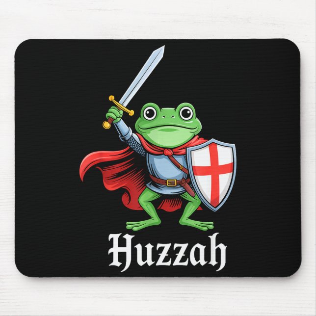Mousepad Hurra Cavaleiro Sapo Espada Divertida Citação Meme (Frente)
