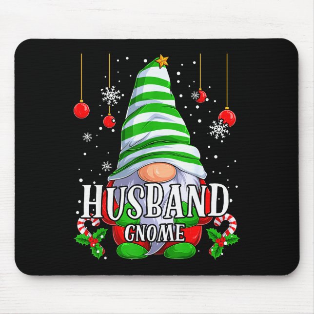 Mousepad Husband Gnome Christmas Pajamas Matching Family Gr (Frente)