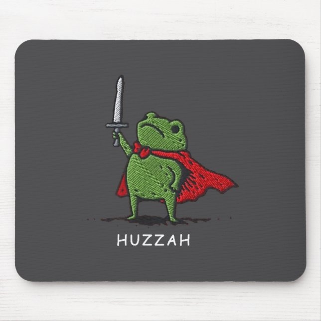 Mousepad Huzzah Frog Knight Funny Sword Meme Quote  (Frente)