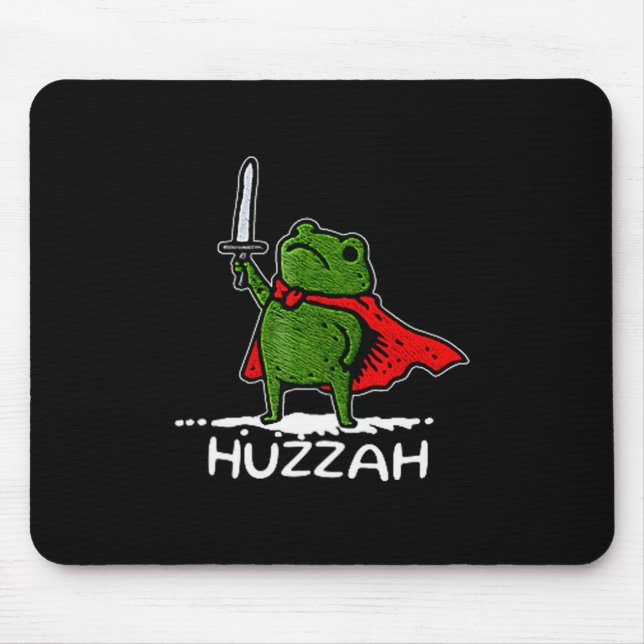 Mousepad Huzzah Frog Knight Funny Sword Meme Quote  (Frente)