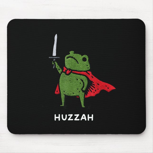 Mousepad Huzzah Frog Knight Funny Sword Meme Quote  (Frente)